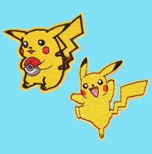 Lot de 2 Patchs Écussons NEUFS Pikachu Les Pokémon Thermocollants (Réf 2)