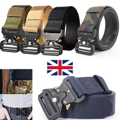E-STARTRADE UK Quick Release Buckle Military Trouser Belt Camo Army Tactical Webbing Nylon