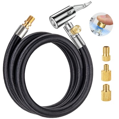 LUMITECO 33'' Lengthened Tire Inflator Hose Adapter Quick Connect&Release, Loc...