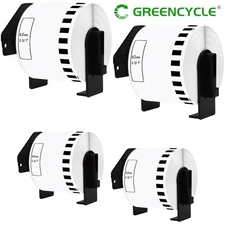 Greencycle 4Rolls 2-3/7"x100' Continuous Paper Tape DK-2205 for Brother QL Print