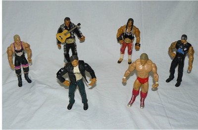 Lot 6 2003 Jakks WWE Wrestlers - Honkytonk Undertaker Owen Bret Hart Wonderful