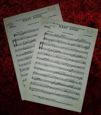Mary Anne - Jerry Lordan Sheet Music (1st/2nd Alto Saxophone). Ref00069