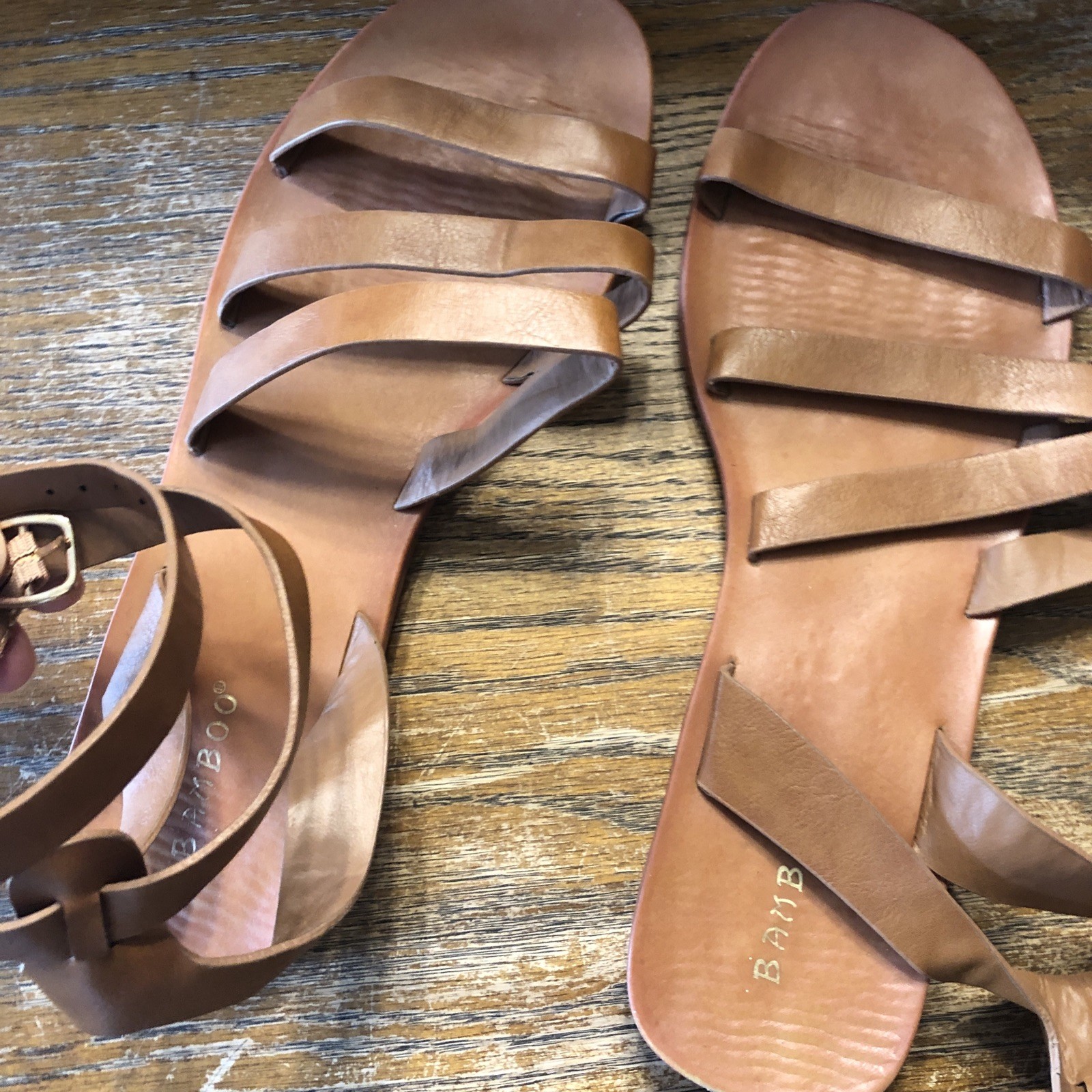 Bamboo  Gladiator Style Leather Sandals