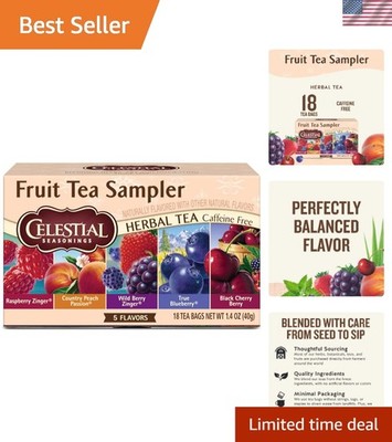 18 Count Caffeine-Free Fruit Tea Variety Pack - Eco-Friendly Herbal Enjoyment