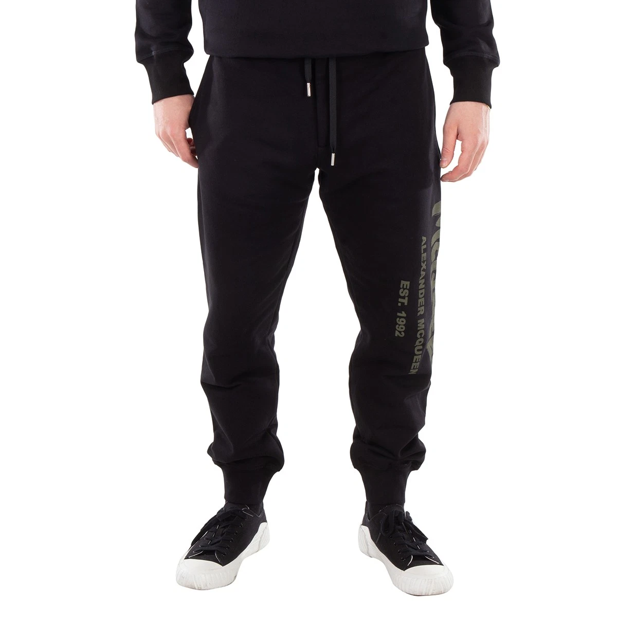 Alexander Mcqueen Graffiti Cotton Joggers, Size Medium