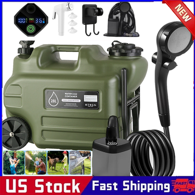#ad #ad Camping Shower with 7 Gallon Water Jug 6000mAh Rechargeable Portable Shower New $65.98