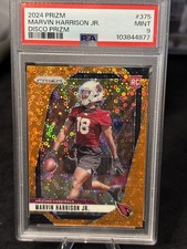 Marvin Harrison Jr. 2024 Orange Disco Prizm Rookie Card RC #375 - PSA 9 MINT. rookie card picture