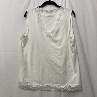 NWT Coldwater Creek White ''Double Lace Tank'' Top - SZ XL (16)