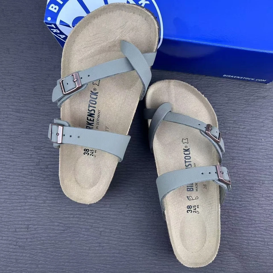 Sandalias para mujer Birkenstock Mayari Stone Birkibuc con plantilla de corcho EU37/38/39/40/41 Foto 3 de 4