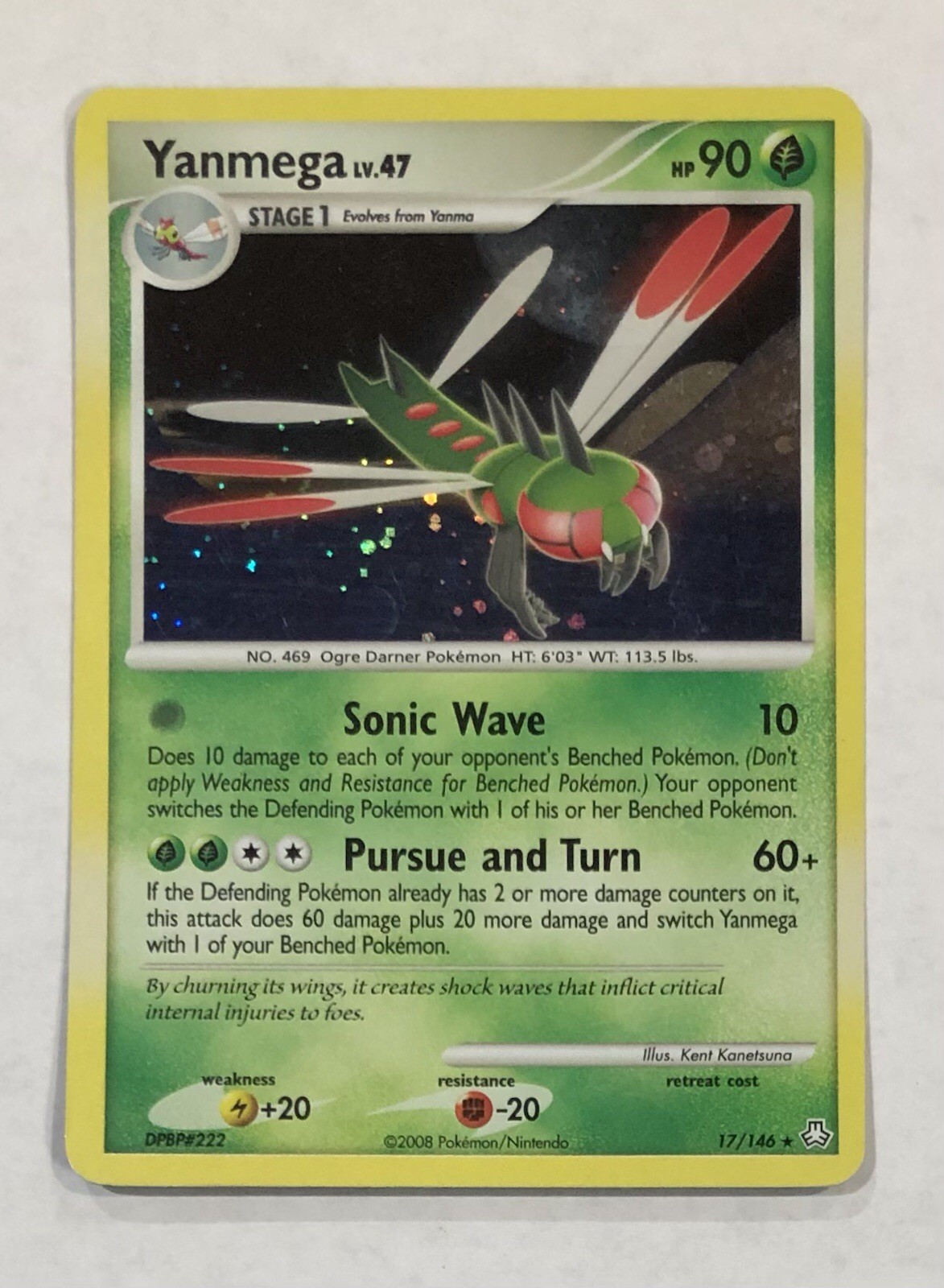 Pokémon YANMEGA Card 17/146 Rare Holo LP Legends Awakened Light Play TCG
