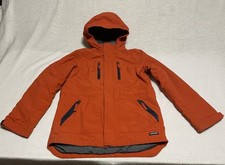 Lands End Boys Youth Coat Jacket Squall Sz M 10-12 Orange NO LINER