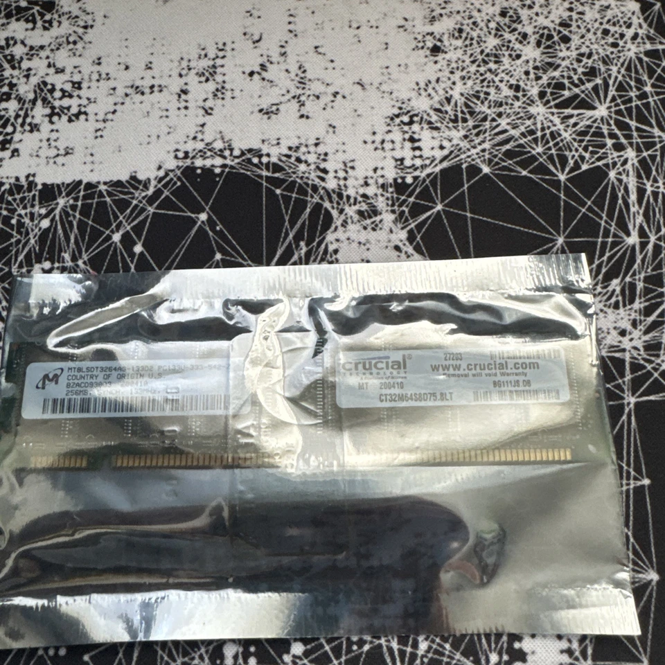 4xCrucial Micron 256MB PC133 MT18LSDT3272G CT32M72S4R75 CL3 ECC RAM Memory DIMM - Image 4 of 4