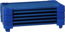 Stackable Daycare Cots 6 Pack 52in Heavy Duty Blue