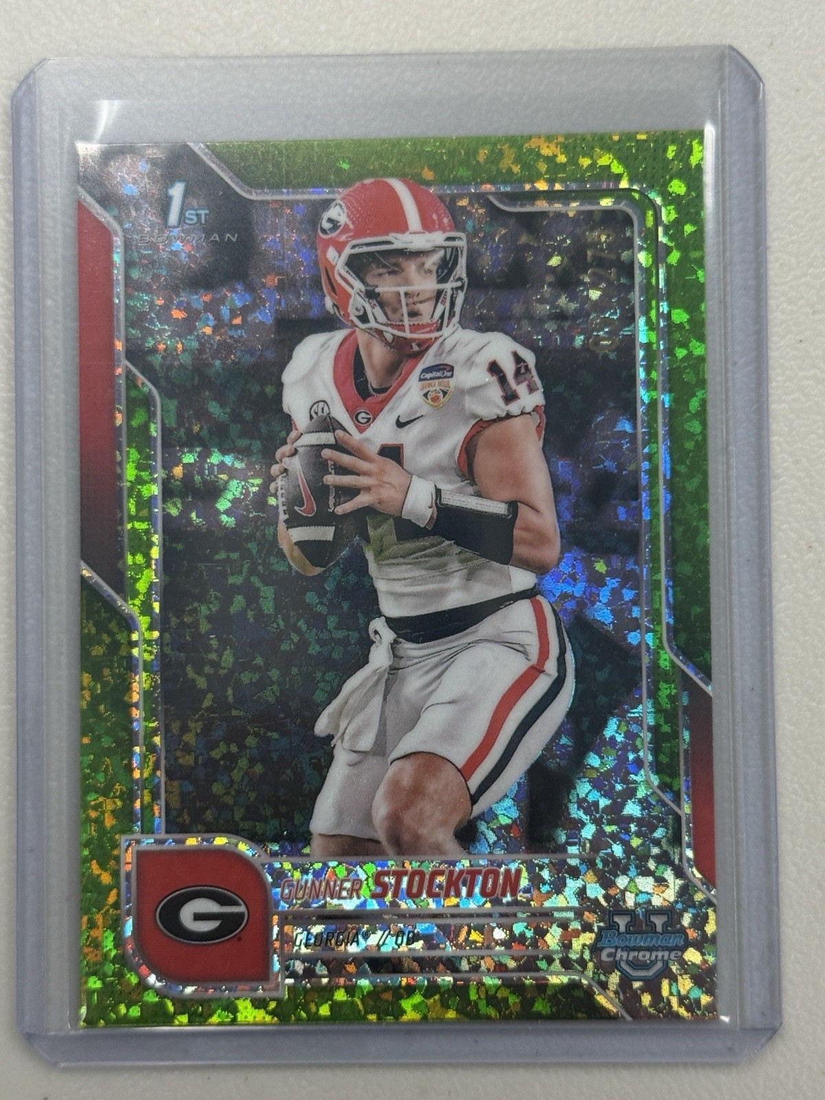 2025 Bowman Chrome U Gunner Stockton Green Mini Diamonds /275 Georgia 1st
