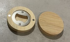 2 Flaschen Kronkorken Öffner Holz Kühlschrank Magnet Praktisch Griffbereit 6cm Ø