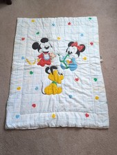 Vintage Dundee Disney Baby Mickey Mouse Minnie Pluto Crib Blanket Comforter
