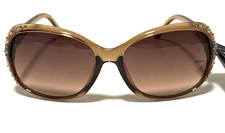 NEW Foster Grant Women  s Sunglasses Clear Brown Tan Fashion Rhinestones