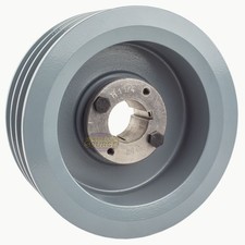 Cast Iron 5.5" Triple Groove Pulley Belt B Section 5L with 1-1/4" Sheave Bushing