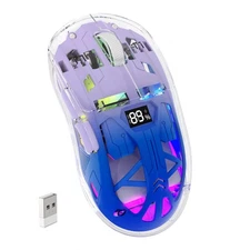 ZIYOULANG A2 Transparent Wireless Gaming Mouse with Digital Screen Dual Mode RGB