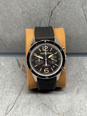 Rare Serviced Bell & Ross Vintage Heritage Sport BR126-94-SP Black Dial 42mm