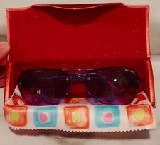 Vintage Polo Jeans Co Ralph Lauren Purple Aviator Sunglasses Y2K w Case