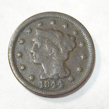 1844 - LARGE CENT - Circulated