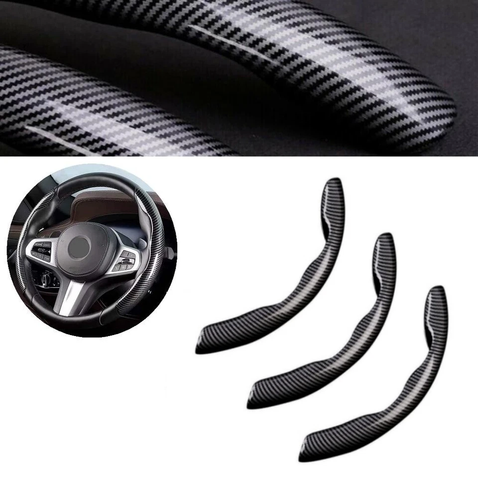 15" Clip on Car Carbon Fiber Steering Wheel Cover Non-slip Protector For Toyota Foto 3 de 4