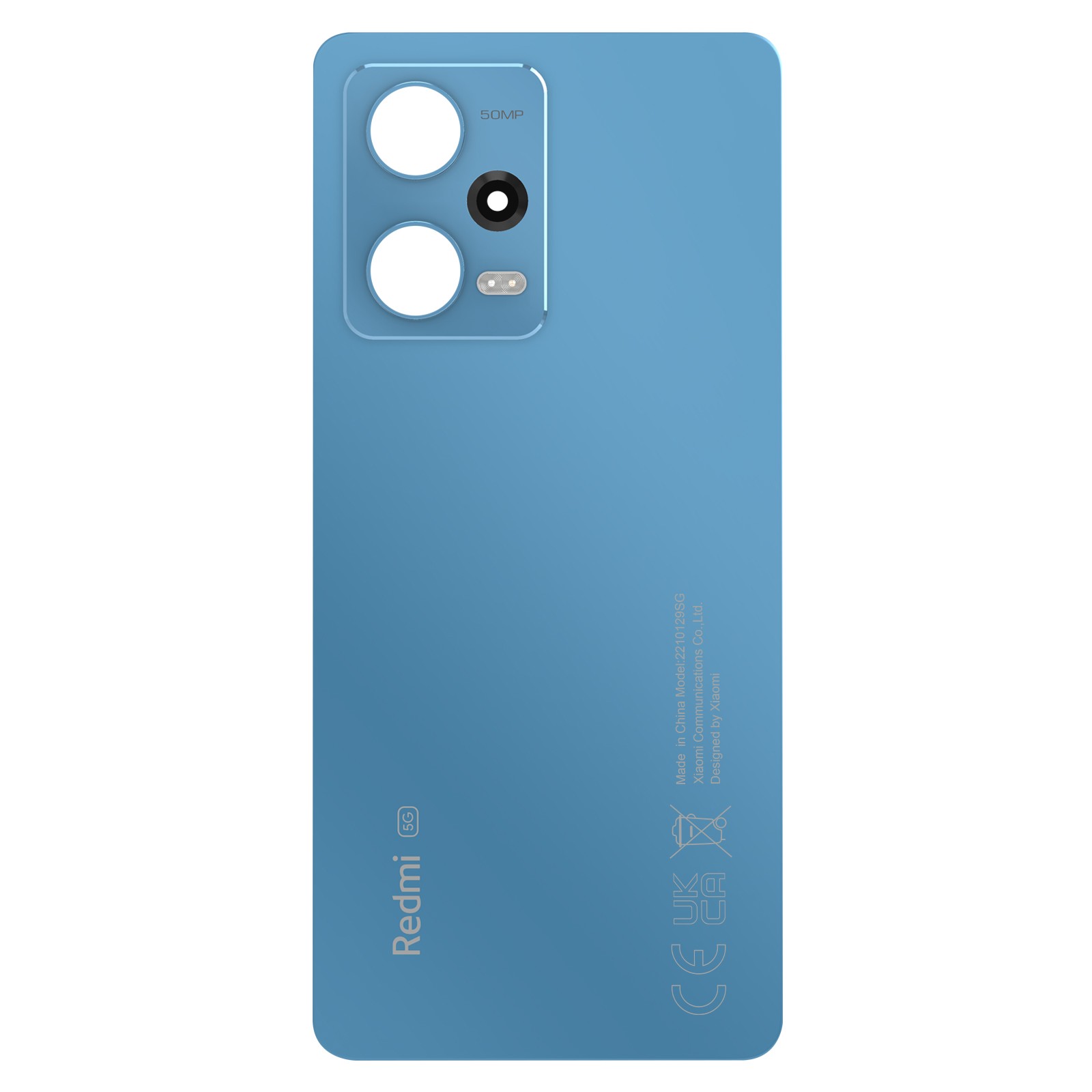 Façade arrière Redmi Note 12 Pro 5G Xiaomi en verre bleu d'origine Service Pack
