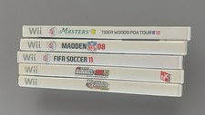 Nintendo Wii Lot Of 5 - Masters PGA Tour 12 Madden Tennis Baseball Soccer