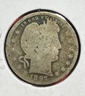 1897O US Barber SILVER Quarter "New Orleans" Mint! Semi Key Date! Old US Coin!