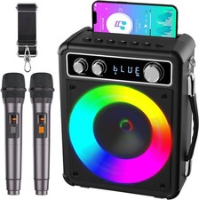 Verkstar Karaoke Set, Bluetooth Speaker, 2 Mics, USB, SD, for Party  Meeting.