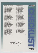 1992 Fleer Checklist Checklist Cards 102-194 #715 16vk