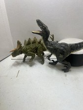 Jurassic World Dinosaur Figures Lot of 2 Mattel Velociraptor Stegosaurus