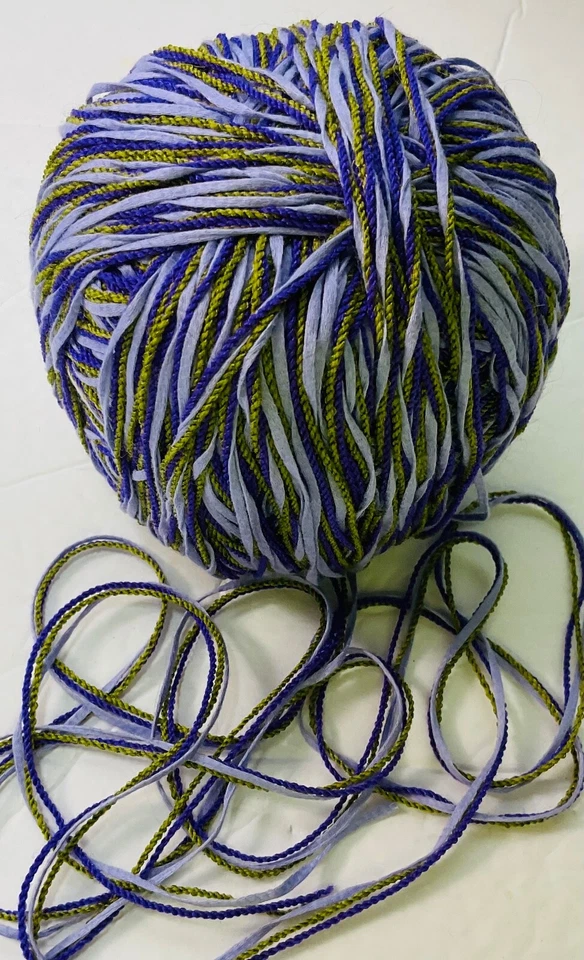 lucci Yarns Woolraytape Unit  of 1 WoundBallWool/Cotton Purple/Lavender/Olive - Image 2 of 4