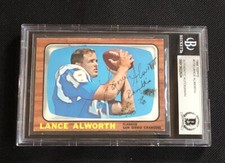HOF LANCE ALWORTH 1966 TOPPS SIGNED AUTOGRAPHED CARD BECKETT BAS AUTHENTIC