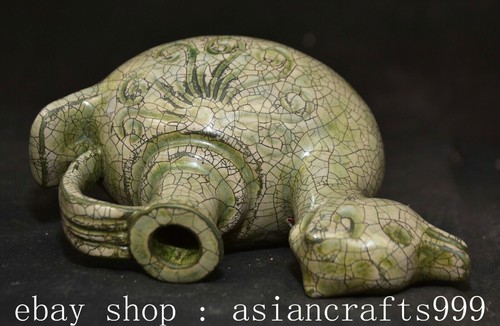 6.2" Markiert Old Chinese Song Dynasty Ge Kiln Porzellan Ente Topf Wasserkocher - Bild 10 von 11