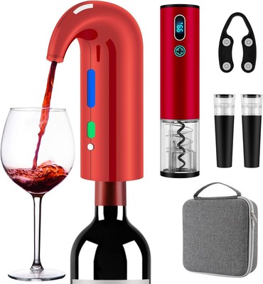 Christmas Red Wine Bottle Opener Set - Automatic and Rechargeable Accessories