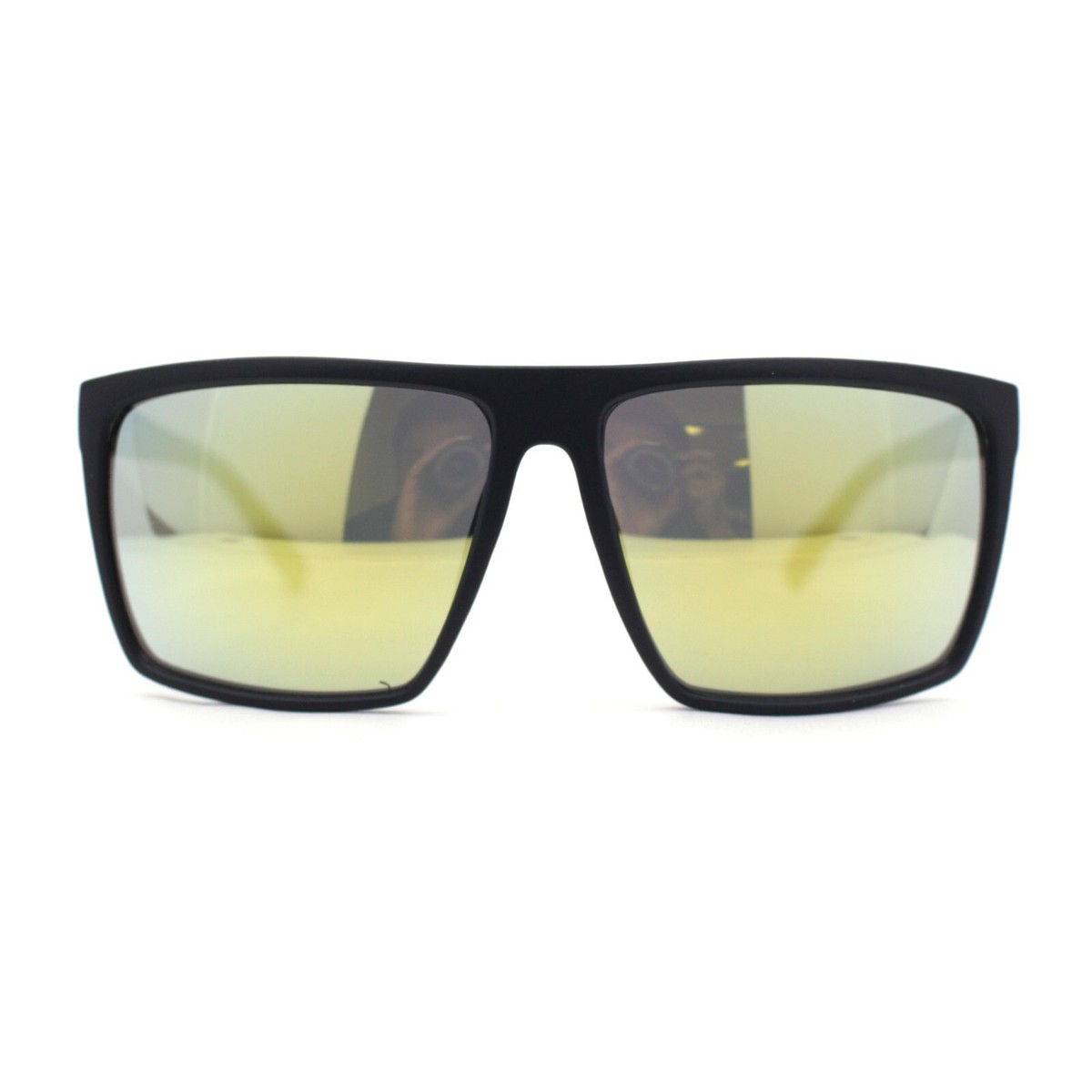 Kush Men's Sport Sunglasses - Color Mirror Lenses, Rectangular Frame, UV Protection - View #12