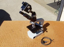 VINTAGE TIYODA TOYKO DBL MICROSCOPE + VICKERS AEI EYEPIECE GOOD COND + ISSUE