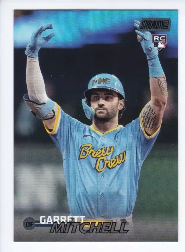 2023 Topps Stadium Club #20 GARRETT MITCHELL RC Brewers BLACK FOIL ROOKIE CARD