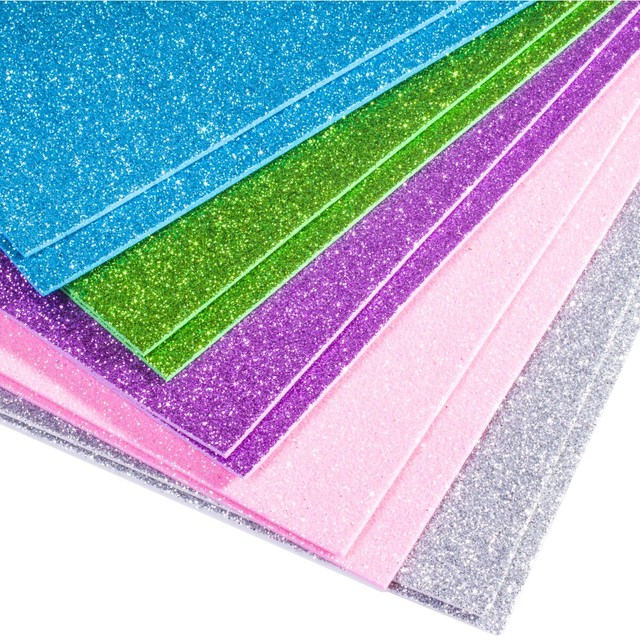 50x Glitter A5 Foam Sheets Art Craft Card Making Scrapbooking Shiny