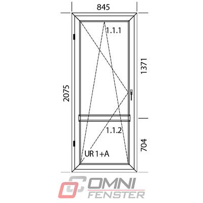 Balkontür PVC Dreh-Kipp Kunstsoff weiß 845 x 2075 mm nach Maß