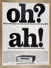 1972 Sony STR-6200 Receiver vintage print Ad