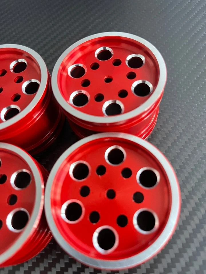 Tamiya Super Hot Shot Super Sabre Big Wig Boomerang Alloy wheels set Red B type - Image 2 of 3