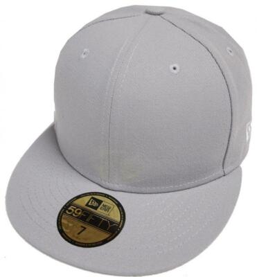 New Era 59FIFTY Fitted Cap | Grey/Blank | 100% Polyester, Structured High Profile