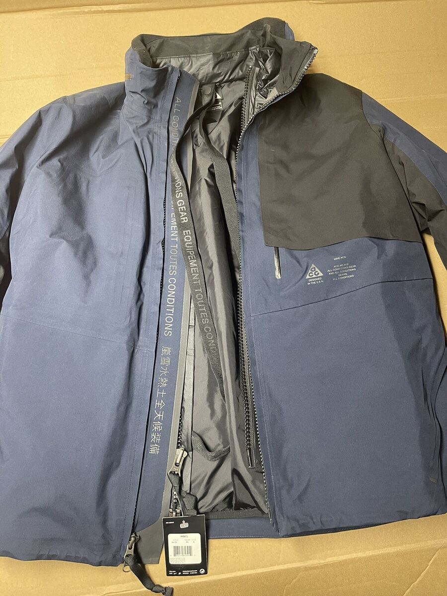 Nike Lab ACG 2-IN-1 Jacket Men's Sz XL Navy Blue Goretex Nike Lab ACG 2-IN-1 Jacket Men's Sz XL Navy Blue Goretex