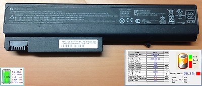 Batterie Li-ion 4400mAh Pour PC Portable Compatible HP EliteBook 8530 14 8v Avizar Noir