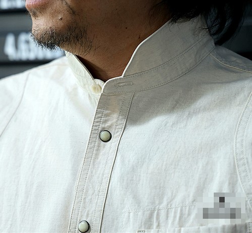 Work Shirt Men's Linen Cotton Shirt Vintage Casual Coat Pocket Shirt Beige Top - Picture 10 of 16