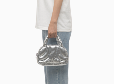 ★adidas★ llic Mini Bowling Bag Silver JD1337 adidas Metallic Mini Bowling Bag Women's Casual Bag Travel