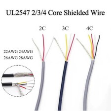 2/3/4 Core Shielded Wire UL2547 Audio Headphone Signal Car Cable 22/24/26/28 AWG
